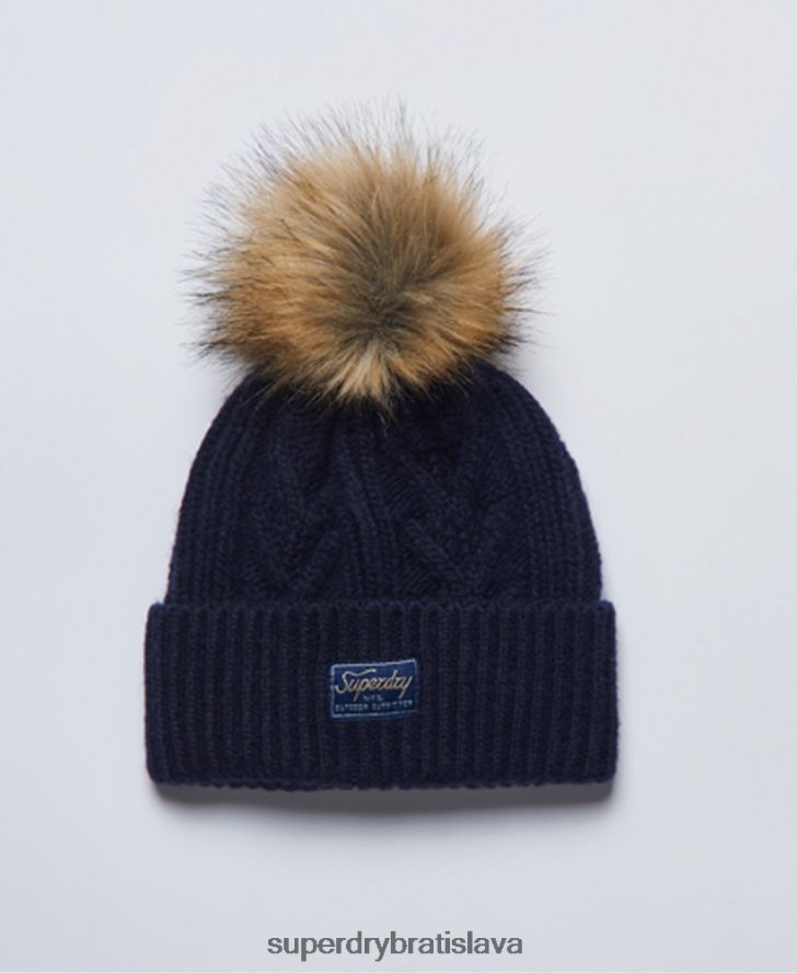 Superdry ženy káblová lux čiapka 6B4ZTR4284 príslušenstvo námorníctvo