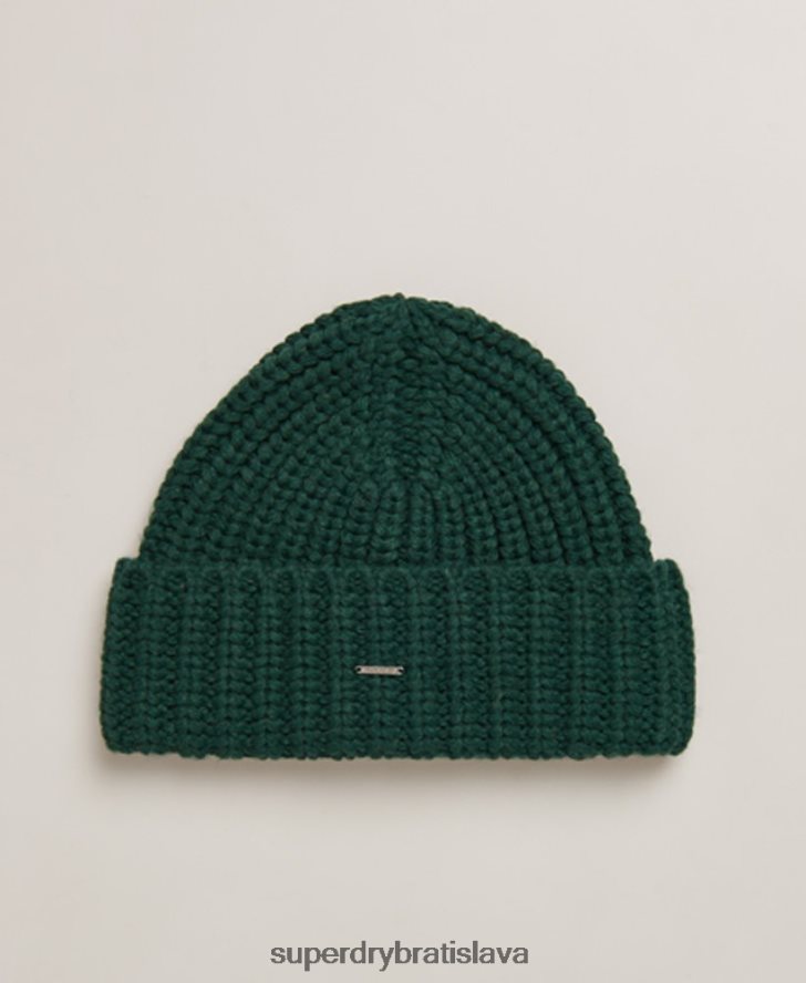 Superdry ženy super hrubá čiapka 6B4ZTR6672 príslušenstvo zelená