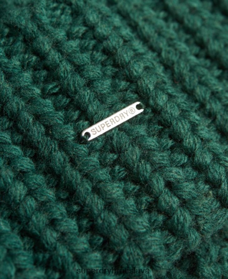 Superdry ženy super hrubá čiapka 6B4ZTR6672 príslušenstvo zelená