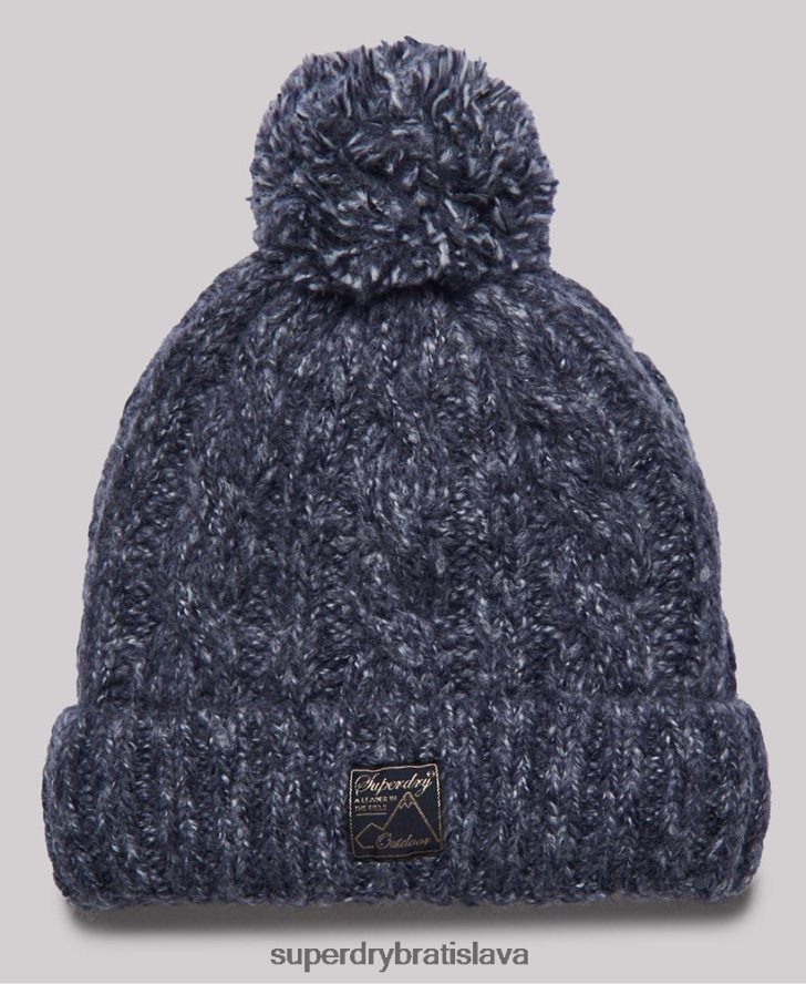 Superdry ženy tvídová káblová čiapka 6B4ZTR4293 príslušenstvo námorníctvo