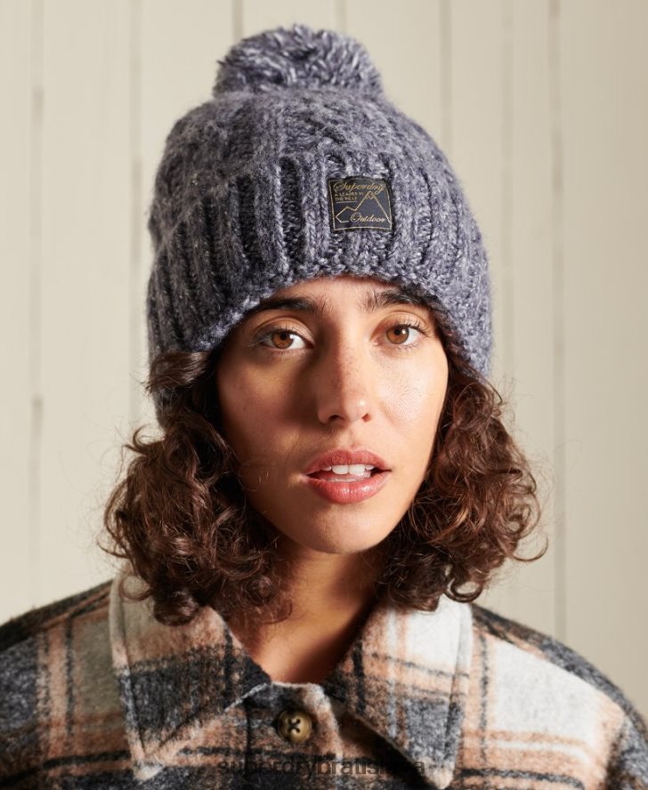 Superdry ženy tvídová káblová čiapka 6B4ZTR4293 príslušenstvo námorníctvo