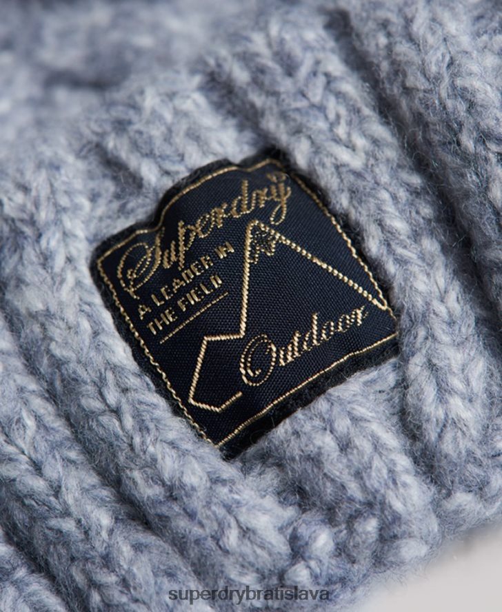 Superdry ženy tvídová káblová čiapka 6B4ZTR4297 príslušenstvo sivá