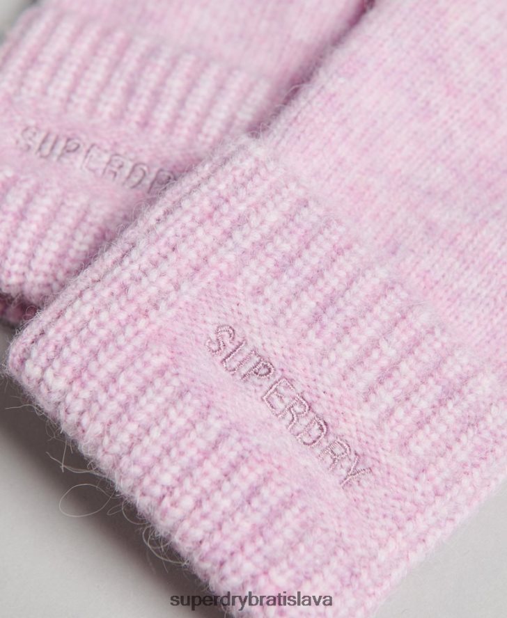 Superdry ženy nevyhnutné rebrované rukavice 6B4ZTR4270 príslušenstvo Ružová