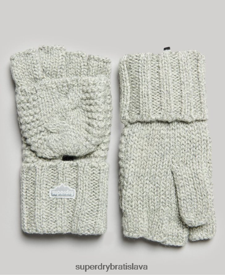 Superdry ženy pletené rukavice 6B4ZTR4262 príslušenstvo svetlo šedá