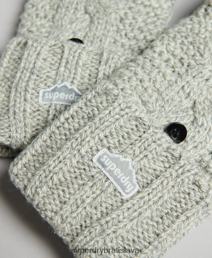 Superdry ženy pletené rukavice 6B4ZTR4262 príslušenstvo svetlo šedá
