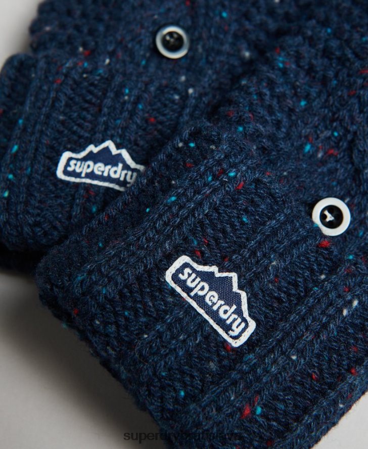 Superdry ženy pletené rukavice 6B4ZTR4263 príslušenstvo námorníctvo