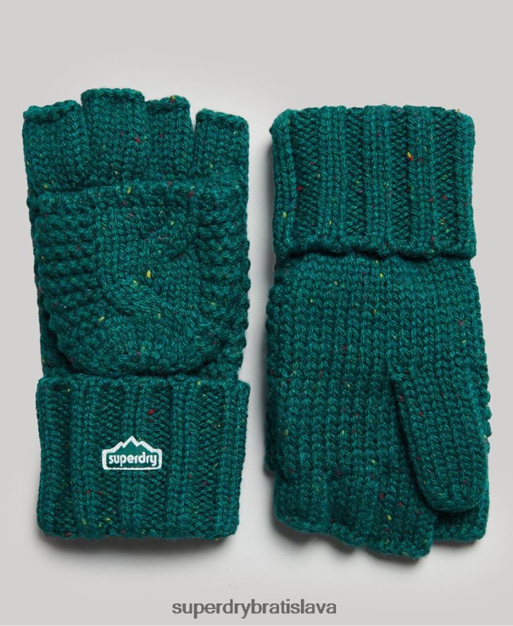 Superdry ženy pletené rukavice 6B4ZTR4266 príslušenstvo zelená