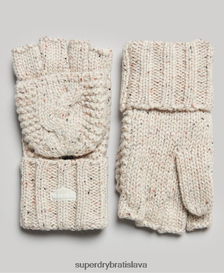 Superdry ženy pletené rukavice 6B4ZTR4267 príslušenstvo béžová