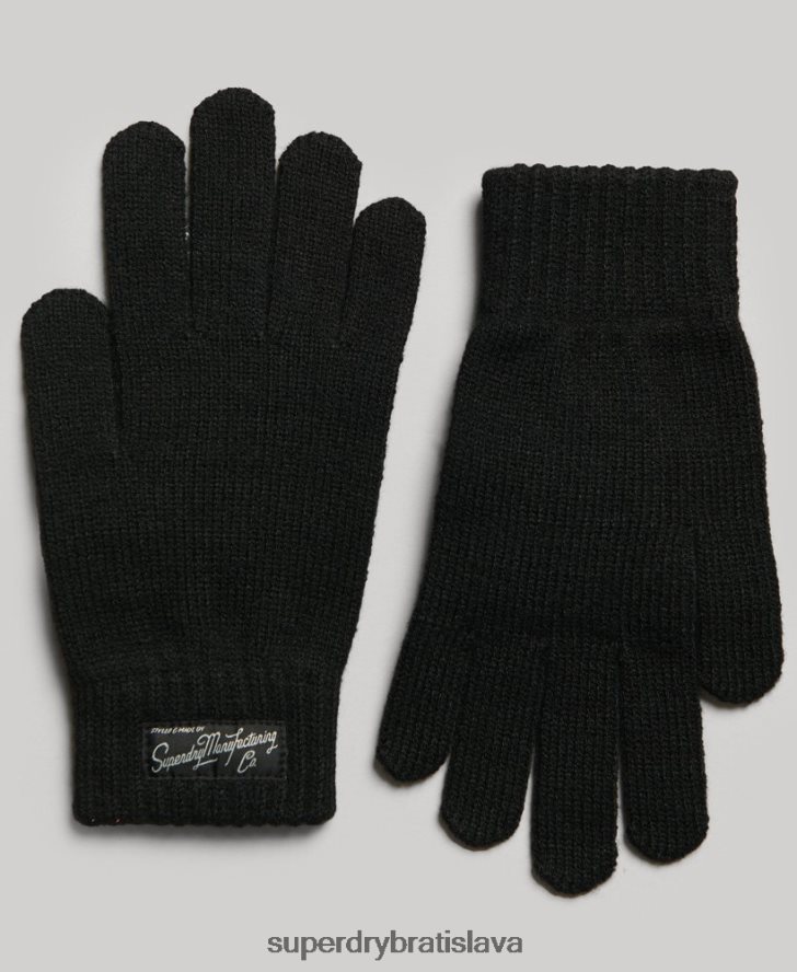 Superdry ženy základné rukavice s logom 6B4ZTR1697 príslušenstvo čierna