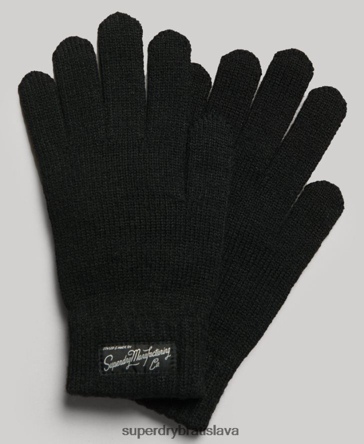 Superdry ženy základné rukavice s logom 6B4ZTR1697 príslušenstvo čierna