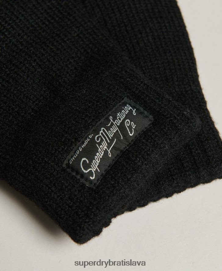 Superdry ženy základné rukavice s logom 6B4ZTR1697 príslušenstvo čierna