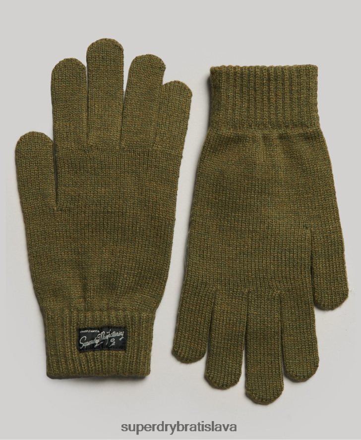 Superdry ženy základné rukavice s logom 6B4ZTR1699 príslušenstvo kaki