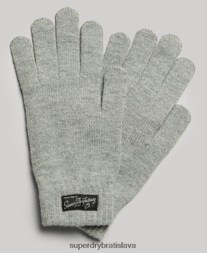Superdry ženy základné rukavice s logom 6B4ZTR1700 príslušenstvo sivá