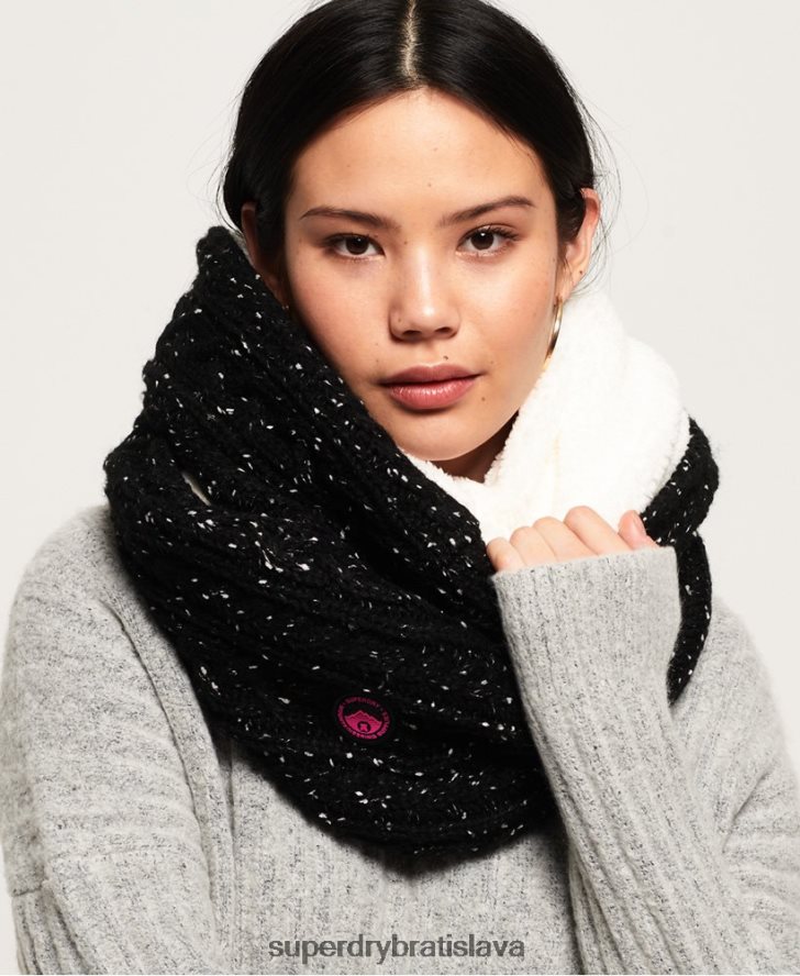 Superdry ženy gracie káblové snood 6B4ZTR4334 príslušenstvo čierna