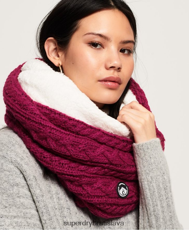 Superdry ženy gracie káblové snood 6B4ZTR4336 príslušenstvo Ružová