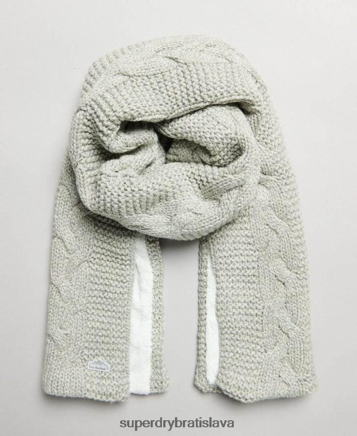 Superdry ženy kábel pletený šál 6B4ZTR4250 príslušenstvo svetlo šedá