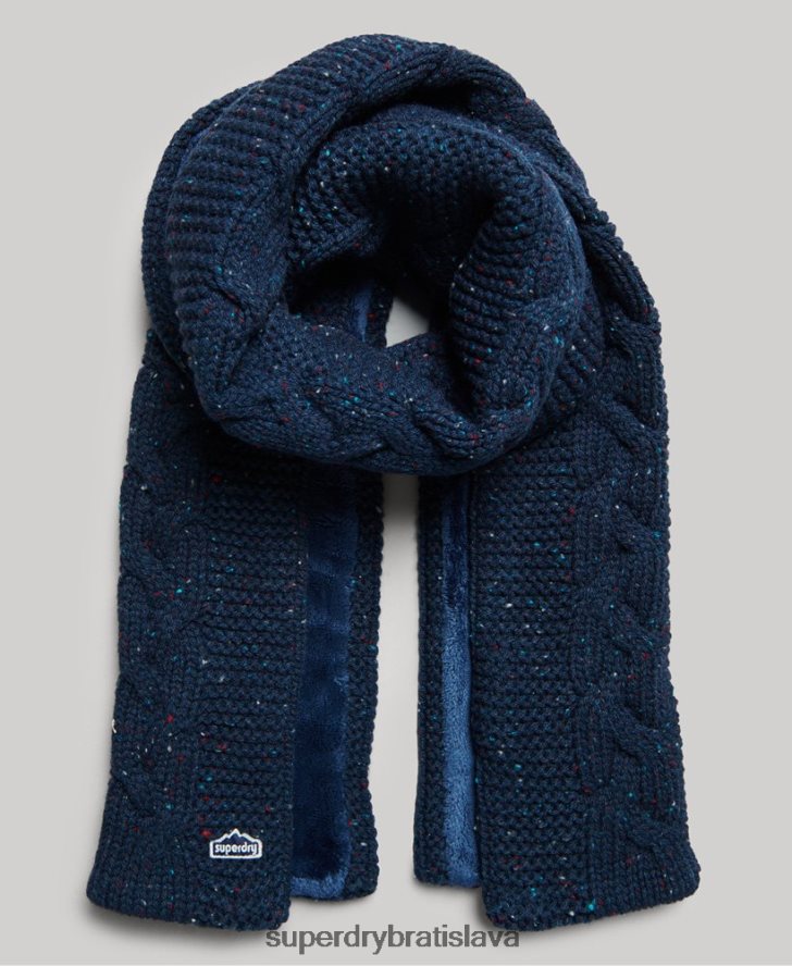 Superdry ženy kábel pletený šál 6B4ZTR4251 príslušenstvo námorníctvo