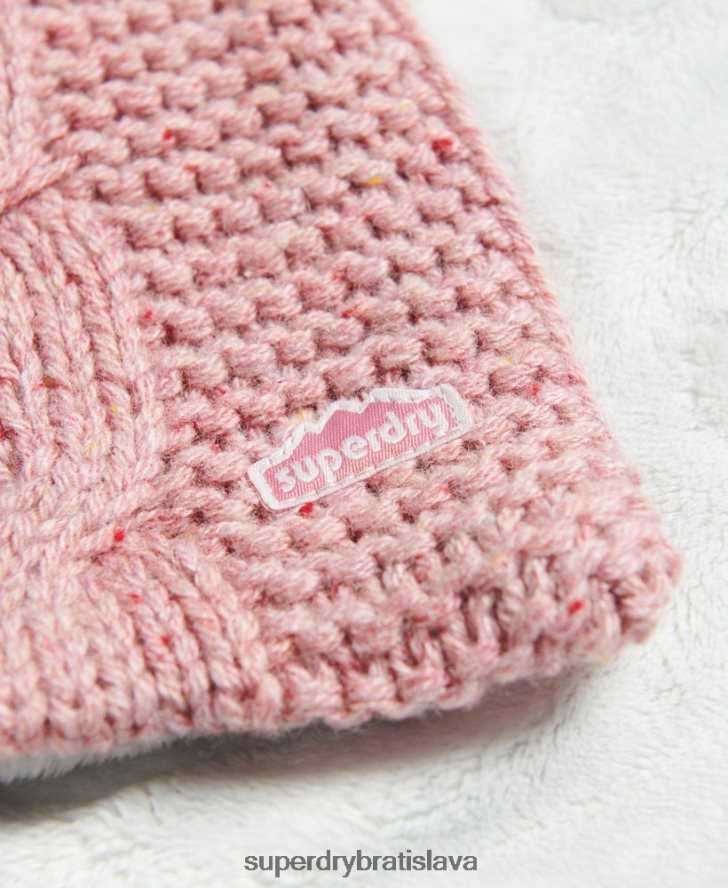 Superdry ženy kábel pletený šál 6B4ZTR4252 príslušenstvo Ružová