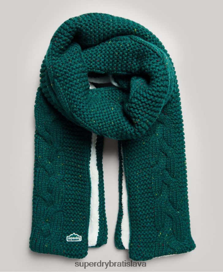 Superdry ženy kábel pletený šál 6B4ZTR4254 príslušenstvo zelená
