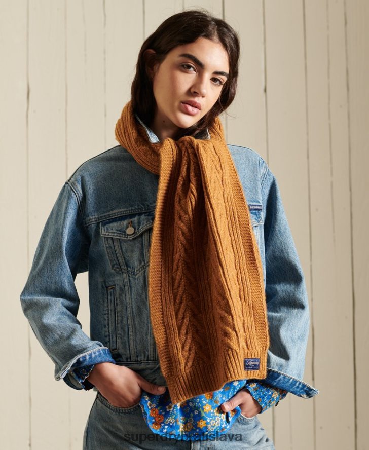 Superdry ženy káblový lux šál 6B4ZTR4303 príslušenstvo žltá
