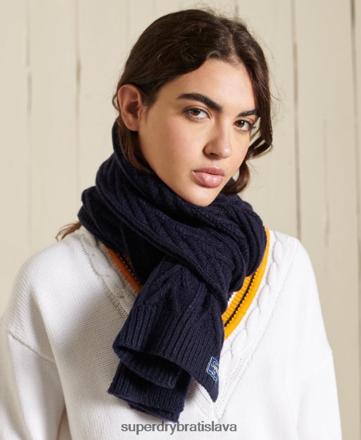 Superdry ženy káblový lux šál 6B4ZTR4304 príslušenstvo námorníctvo