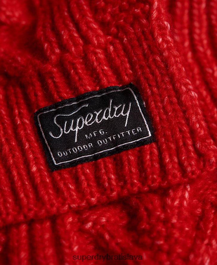 Superdry ženy káblový lux šál 6B4ZTR6618 príslušenstvo červená