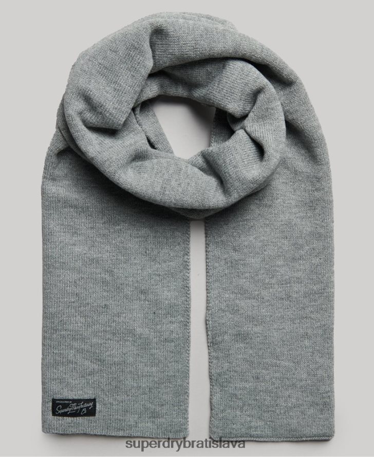 Superdry ženy klasický vintage šál 6B4ZTR4232 príslušenstvo sivá