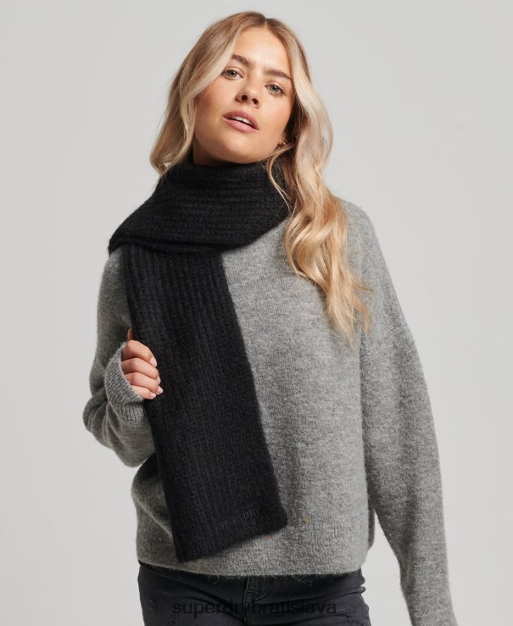 Superdry ženy nevyhnutná rebrovaná šatka 6B4ZTR4240 príslušenstvo čierna