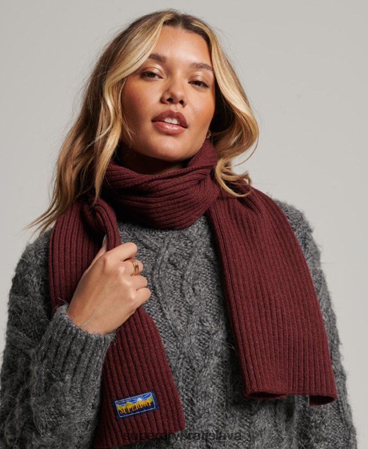 Superdry ženy radarový šál zo zmesi vlny 6B4ZTR4246 príslušenstvo červená