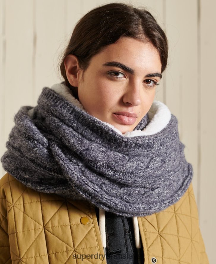 Superdry ženy tvídový káblový snood 6B4ZTR4302 príslušenstvo námorníctvo