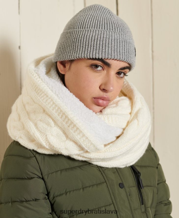 Superdry ženy tvídový káblový snood 6B4ZTR4305 príslušenstvo biely