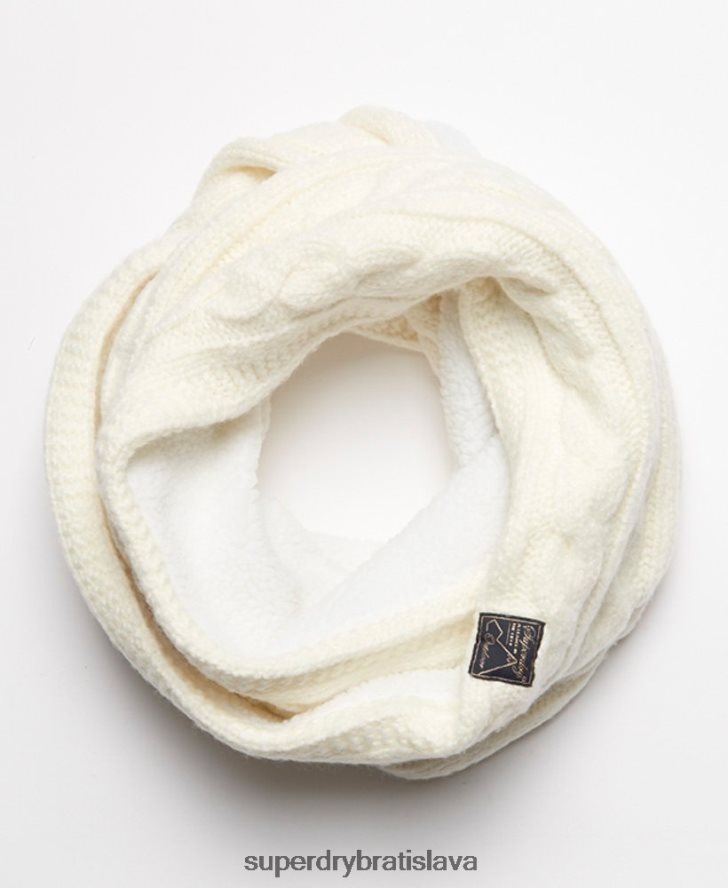 Superdry ženy tvídový káblový snood 6B4ZTR4305 príslušenstvo biely
