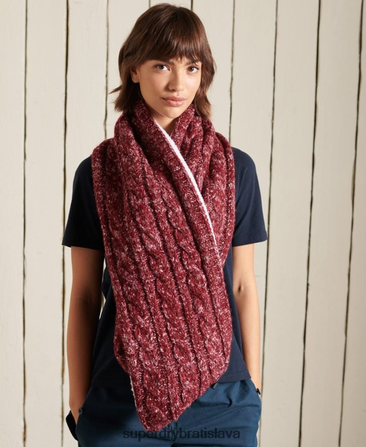 Superdry ženy tvídový káblový snood 6B4ZTR4314 príslušenstvo červená