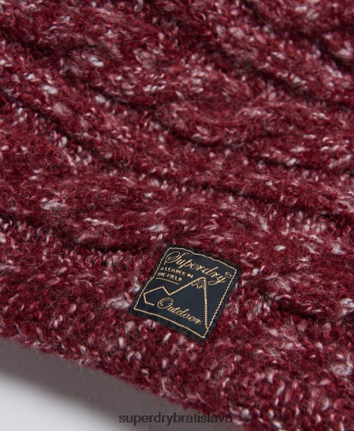 Superdry ženy tvídový káblový snood 6B4ZTR4314 príslušenstvo červená