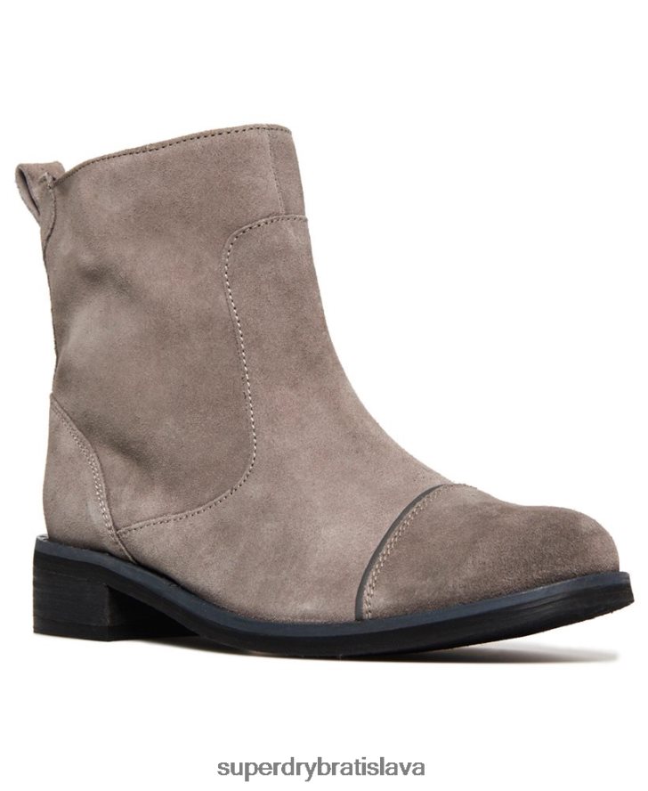 Superdry ženy madilynn elegantné čižmy na zips 6B4ZTR4433 topánky svetlo šedá