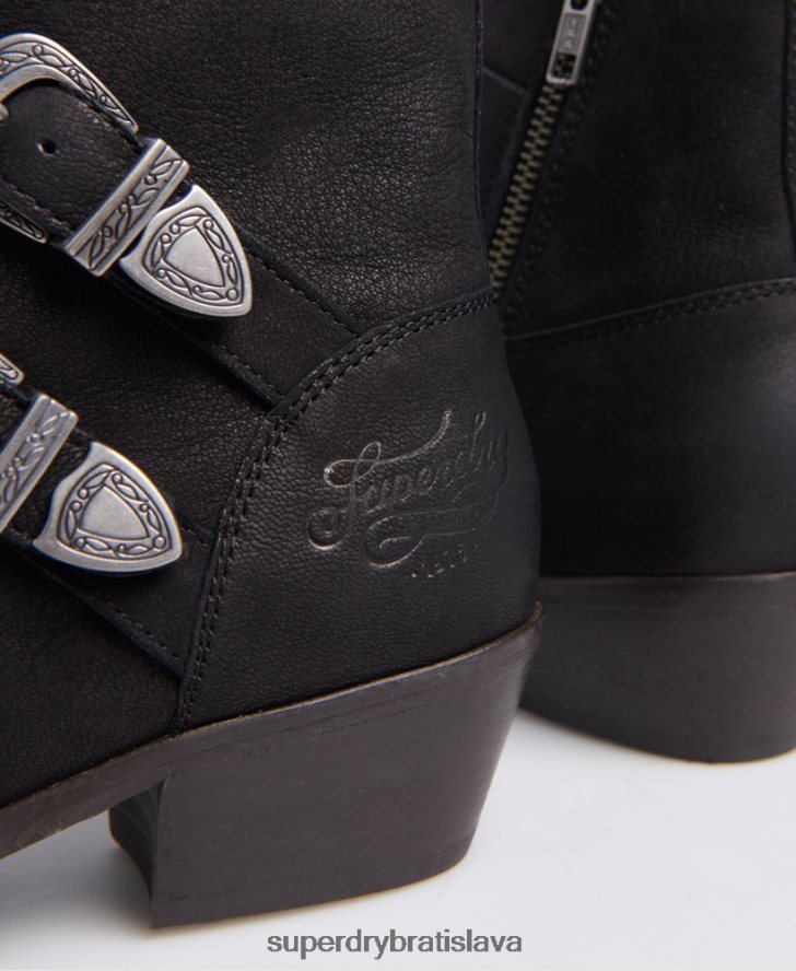 Superdry ženy rodeo mníšske topánky 6B4ZTR4427 topánky čierna