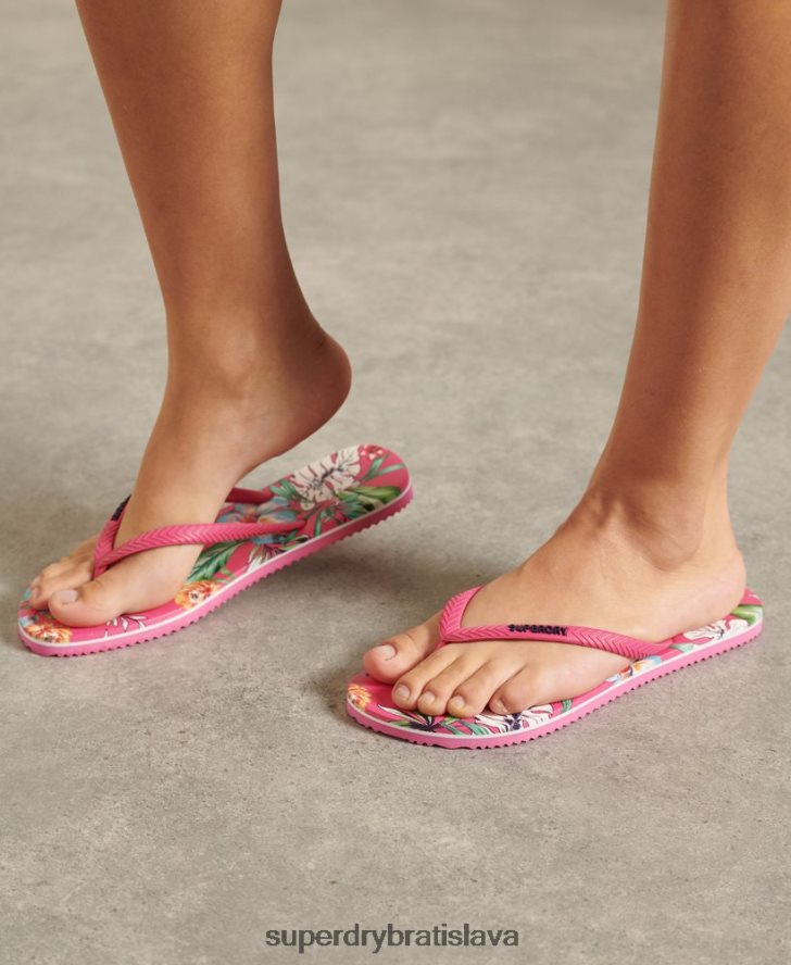 Superdry ženy klasické vintage žabky 6B4ZTR4401 topánky Ružová