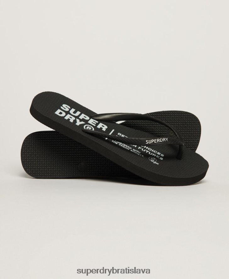 Superdry ženy vegánske šľapky 6B4ZTR2159 topánky čierna