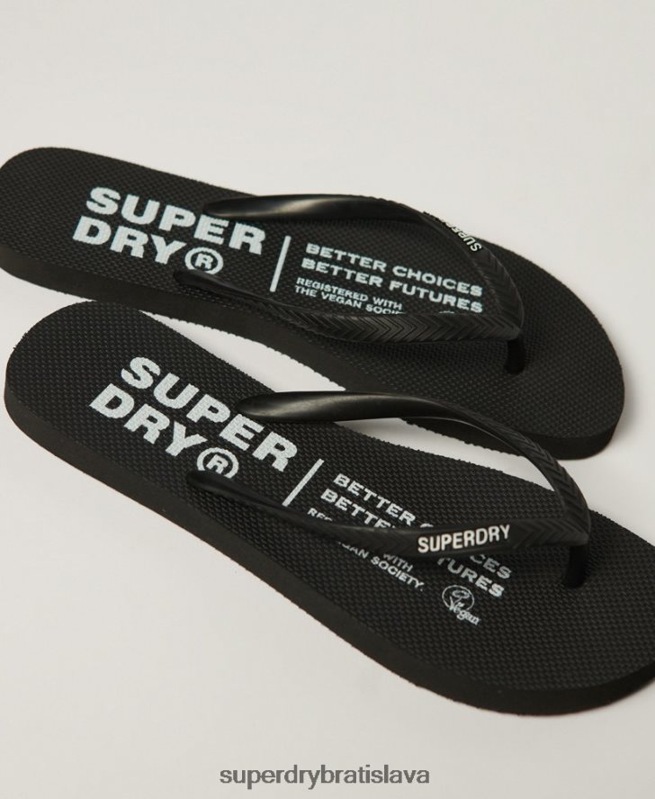 Superdry ženy vegánske šľapky 6B4ZTR2159 topánky čierna