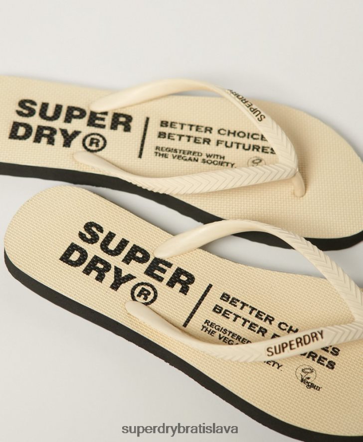 Superdry ženy vegánske šľapky 6B4ZTR4351 topánky krém