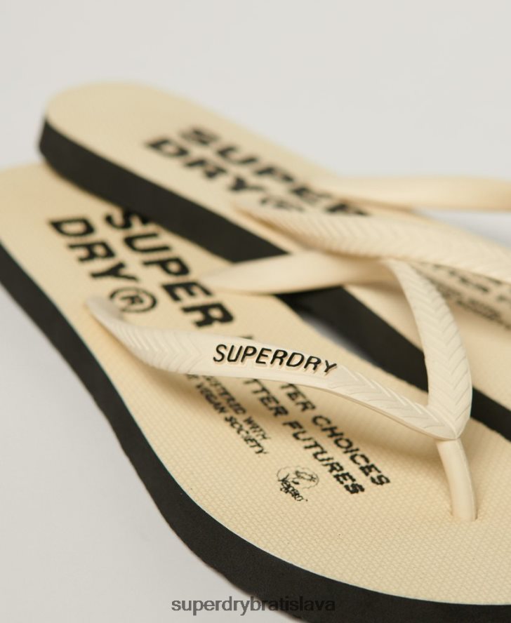 Superdry ženy vegánske šľapky 6B4ZTR4351 topánky krém