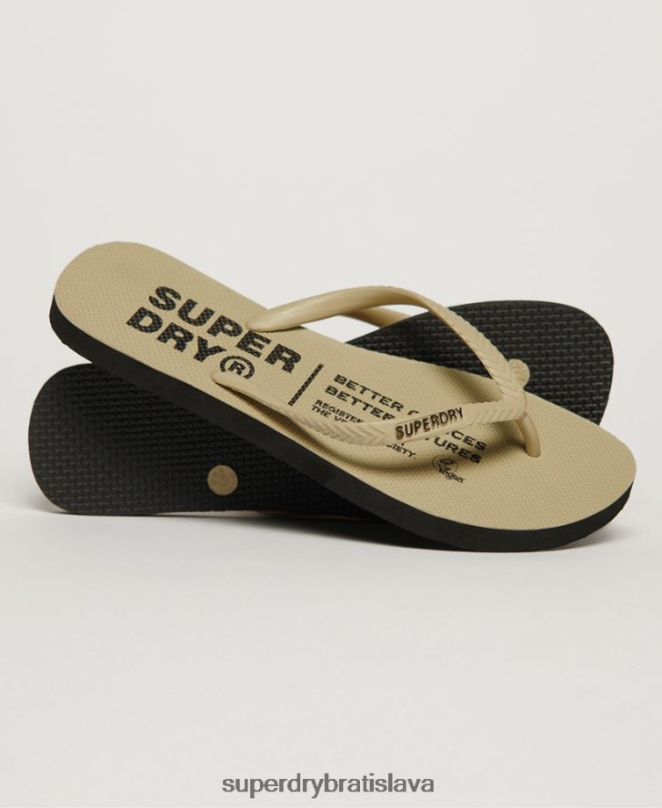Superdry ženy vegánske šľapky 6B4ZTR4360 topánky krém