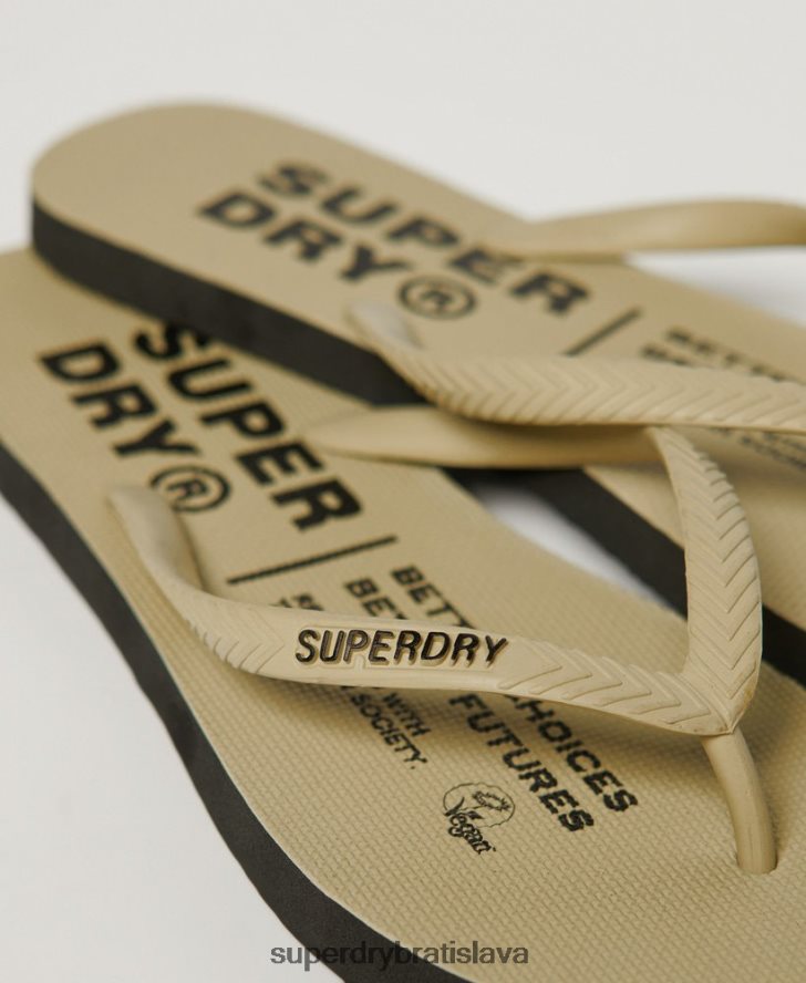 Superdry ženy vegánske šľapky 6B4ZTR4360 topánky krém