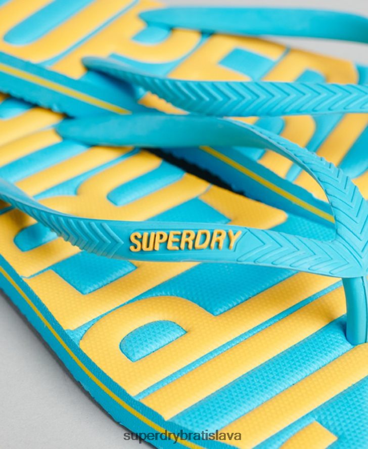 Superdry ženy vintage vegánske žabky 6B4ZTR4384 topánky Modrá