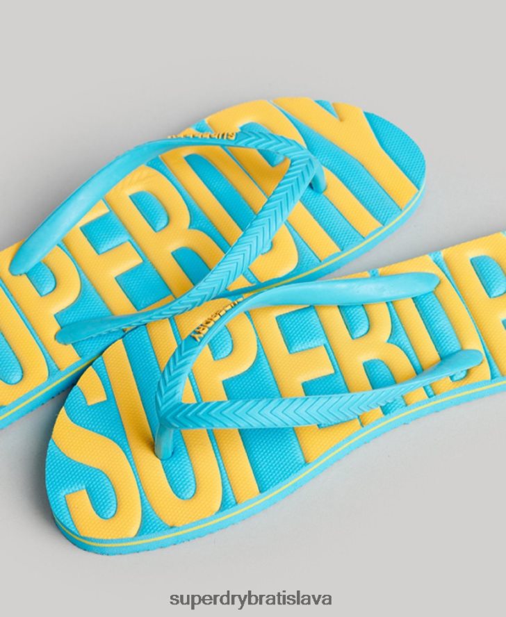 Superdry ženy vintage vegánske žabky 6B4ZTR4384 topánky Modrá