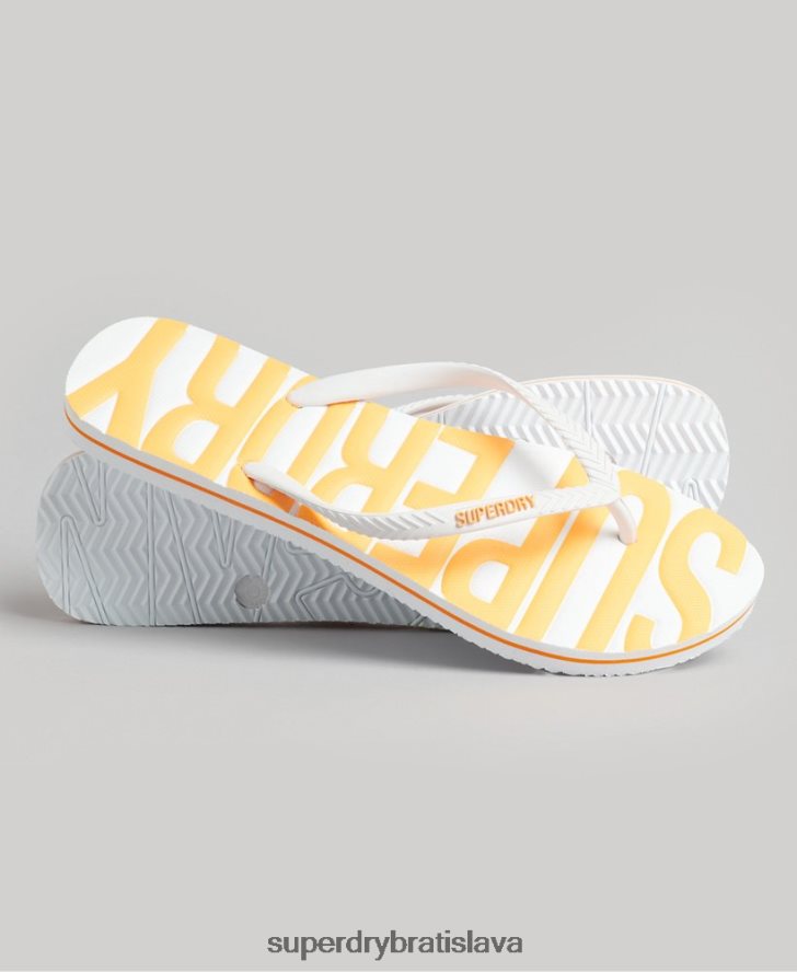 Superdry ženy vintage vegánske žabky 6B4ZTR4387 topánky biely