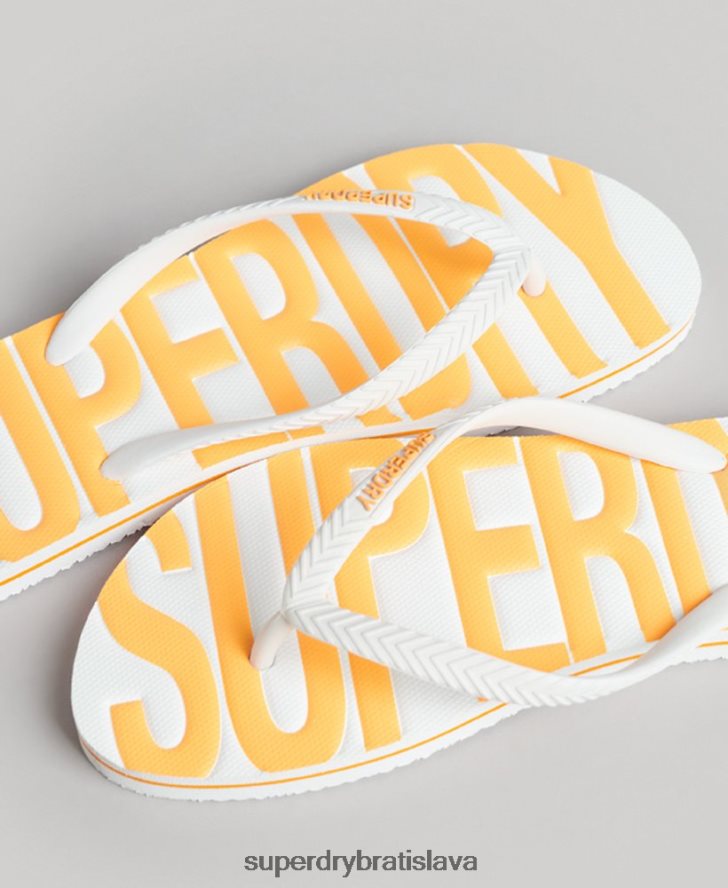 Superdry ženy vintage vegánske žabky 6B4ZTR4387 topánky biely