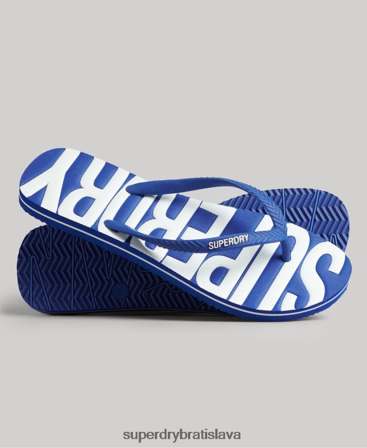 Superdry ženy vintage vegánske žabky 6B4ZTR4394 topánky Modrá