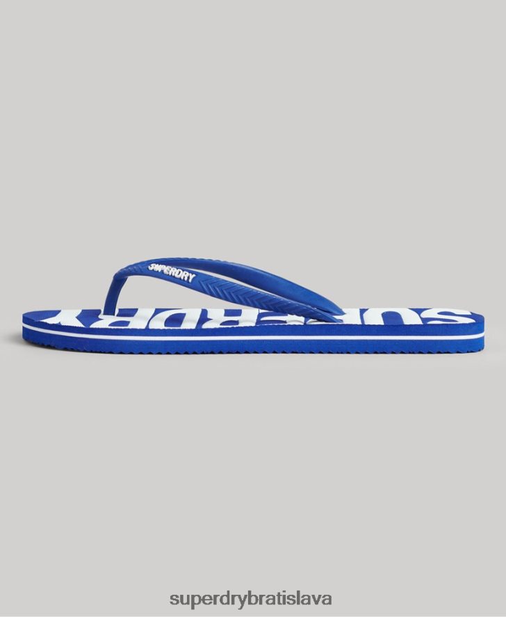 Superdry ženy vintage vegánske žabky 6B4ZTR4394 topánky Modrá