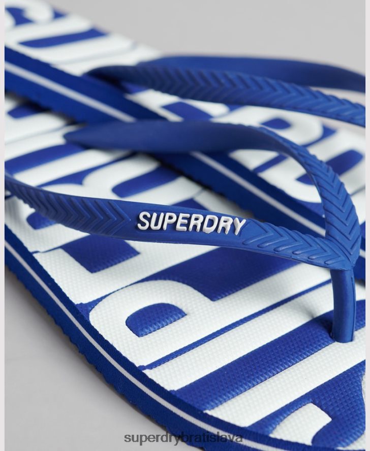 Superdry ženy vintage vegánske žabky 6B4ZTR4394 topánky Modrá